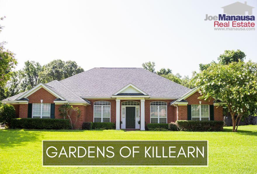 The Gardens of Killearn is a smaller neighborhood located within the Killearn Estates community, filled with 3 and 4-bedroom homes aged twenty to thirty years old.