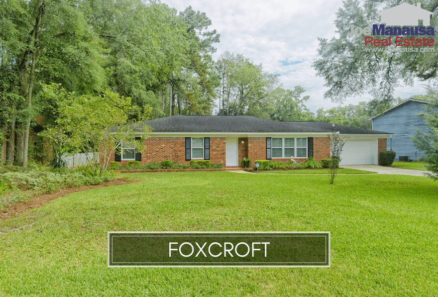 Foxcroft is a hot little neighborhood of just over 310 three and four-bedroom homes on generously-sized, maturely landscaped parcels of land.