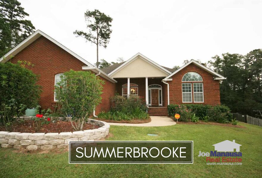 Summerbrooke is located in NE Tallahassee and features a golf course at its center and executive level homes for its residents.