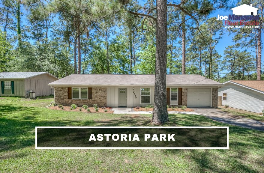 Astoria Park is a popular Northwest Tallahassee neighborhood with roughly 150 three and four-bedroom single-family detached homes.
