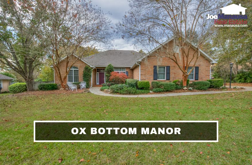 Ox Bottom Manor Tallahassee FL Ox Bottom Manor in Northeast Tallahassee contains roughly six hundred five, four, and three-bedroom homes on generous half-acre lots.