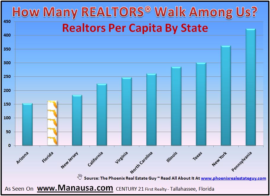 graph of REALTORS per Capita By State