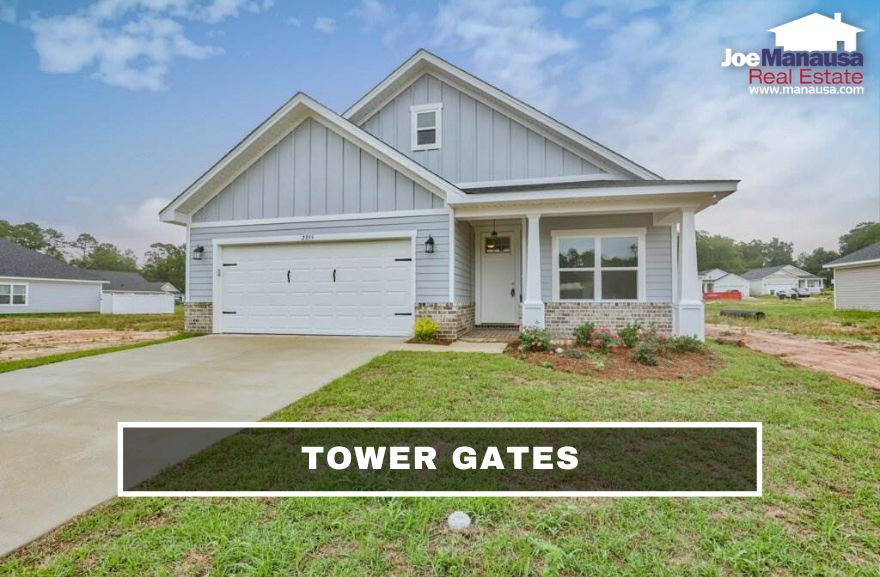 Tower Gates Tallahassee FL Tower Gates is a brand-new neighborhood in Northwest Tallahassee that is currently showing a flurry of new home construction and sales activity.