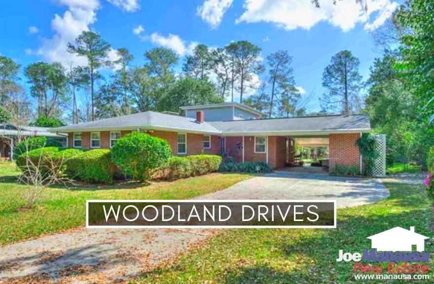 Woodland Drives is an older Tallahassee neighborhood with about 450 homes built from 1875 through 2012, with most sitting on spacious lots with mature landscaping.