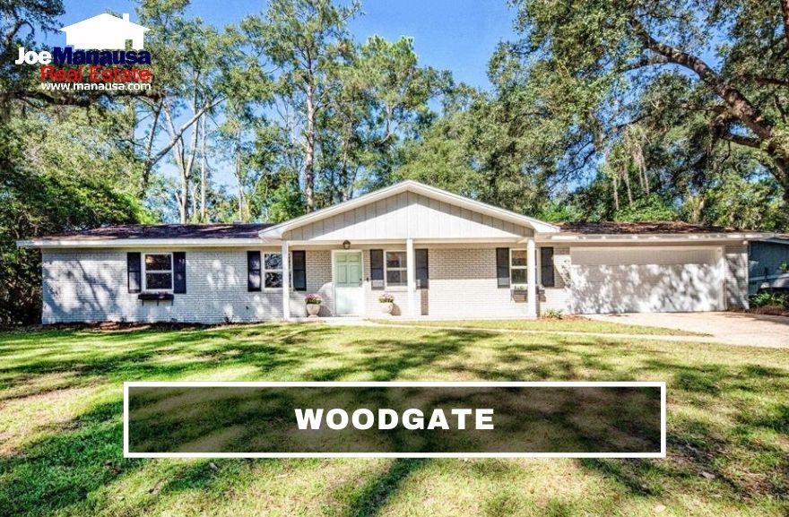 Woodgate Tallahassee, FL Woodgate is a small but popular neighborhood with more than 200 three, four, and five-bedroom homes built mostly in the 1970s.