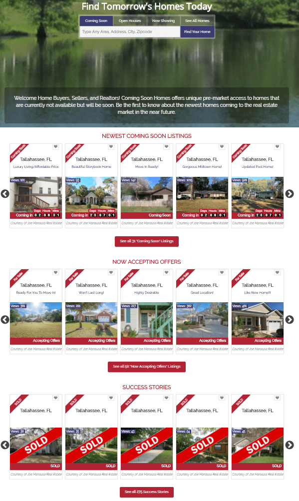 These are new homes for sale that will be hitting the market shortly, where we have not yet gathered all of the information and pictures to properly market the properties
