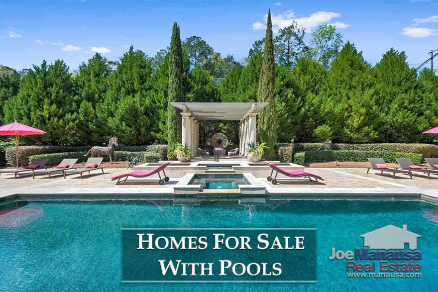 Take a look at hundreds of homes for sale with swimming pools and find the one that is where you want to be!
