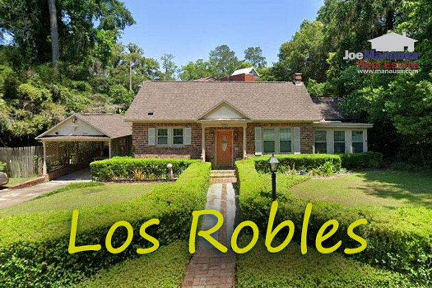 Los Robles and Los Robles Green are midtown Tallahassee neighborhoods with single-family attached and detached homes, some built in the early 1920s.
