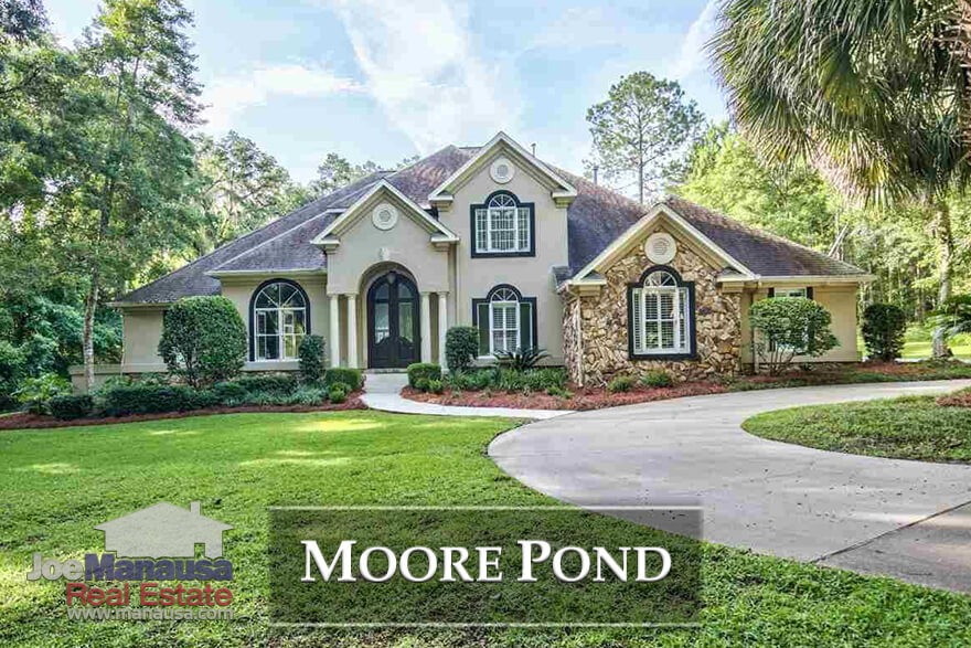 Moore Pond is a luxury home neighborhood in Northeast Tallahassee, a rare gated community featuring homes that often exceed $1M