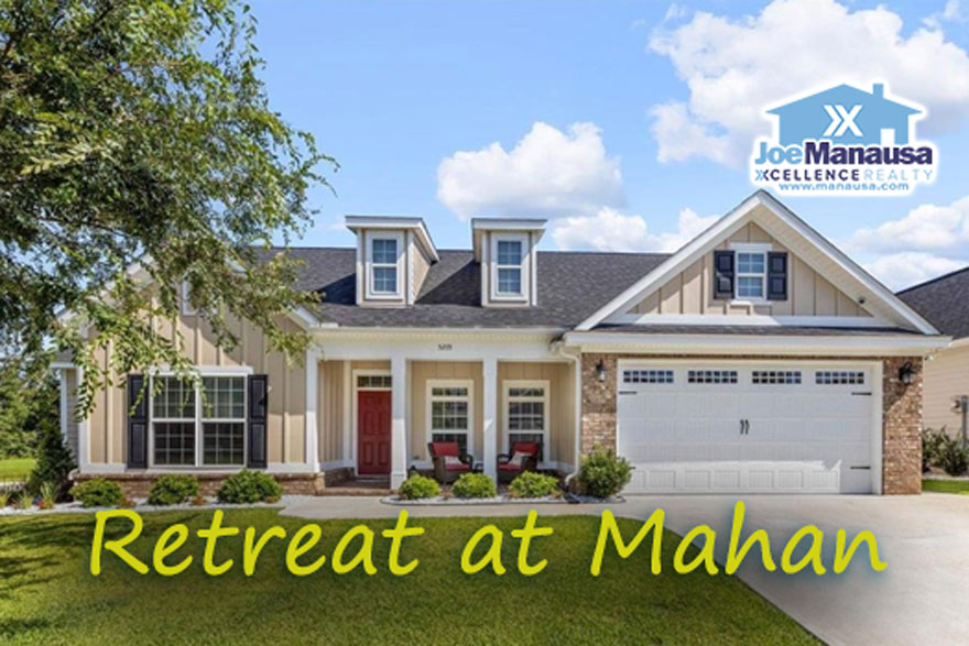 Retreat at Mahan Tallahassee FL Located in the sought-after 32317 zip code in eastern Tallahassee, the Retreat At Mahan community features modern, upscale homes built since 2020 with contemporary architectural designs.